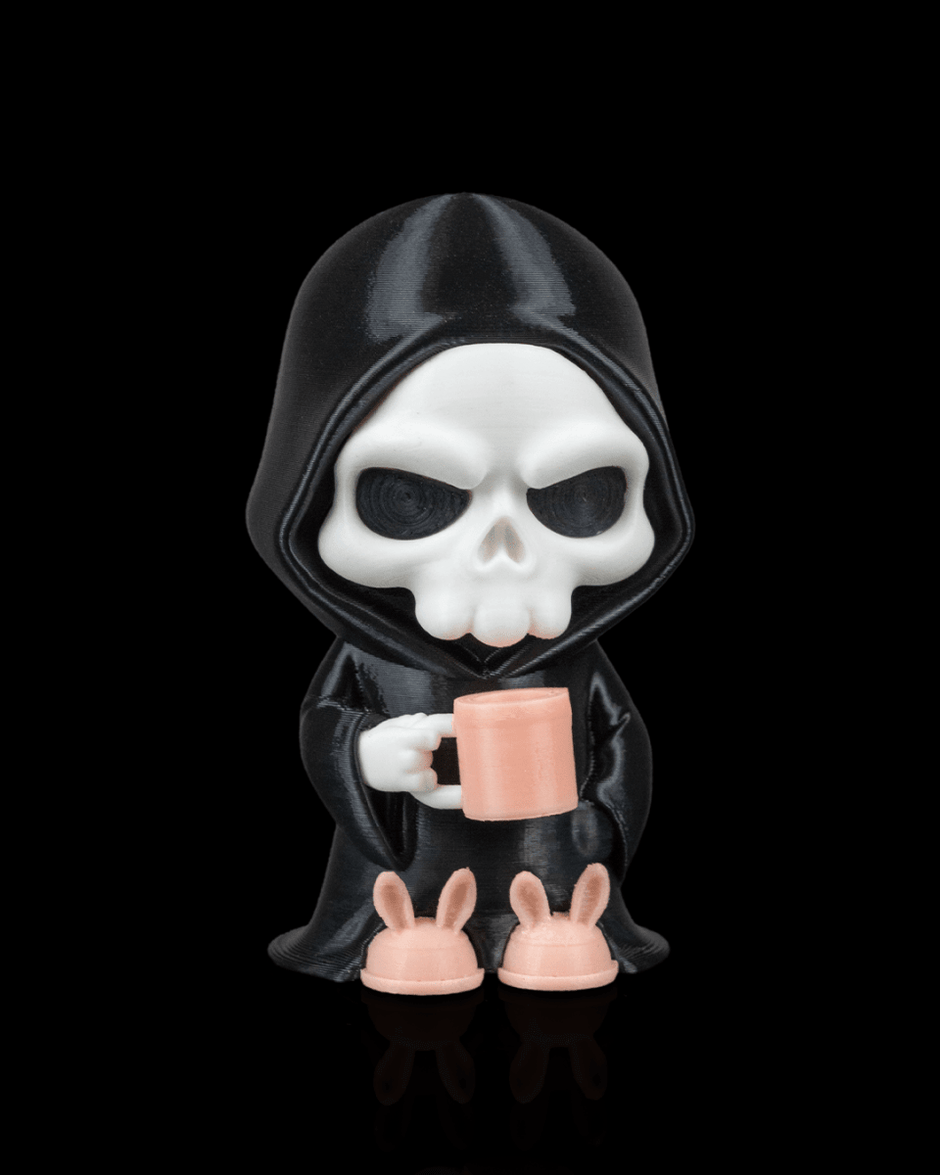 Coffin Break - Spooky Cute Grim Reaper Figurine (3D Printed, Multi Color or DIY) - Figurines - Custom Crafting Alliance, LLC