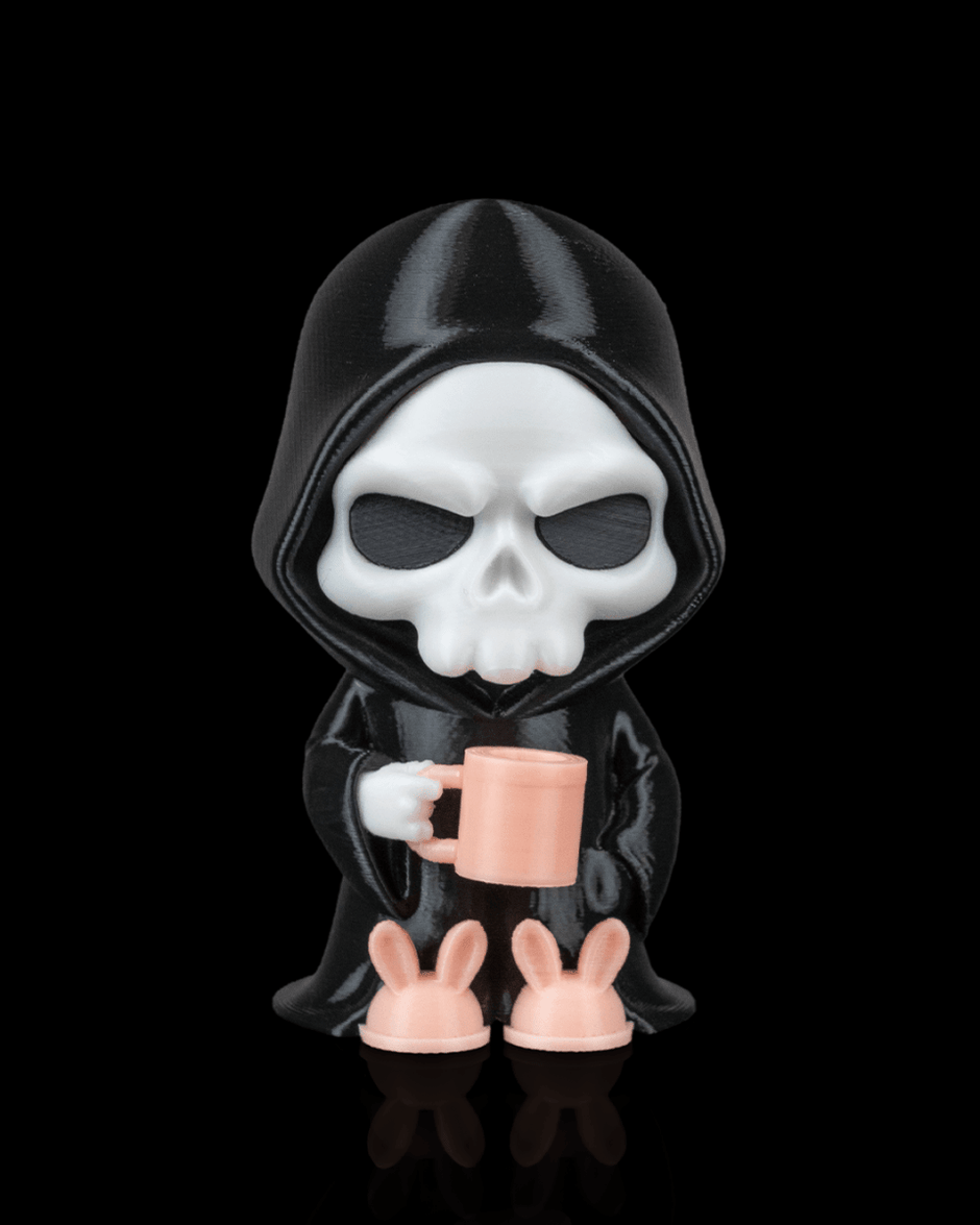 Coffin Break - Spooky Cute Grim Reaper Figurine (3D Printed, Multi Color or DIY) - Figurines - Custom Crafting Alliance, LLC
