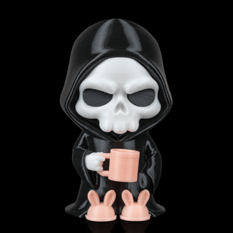 Coffin Break - Spooky Cute Grim Reaper Figurine (3D Printed, Multi Color or DIY) - Figurines - Custom Crafting Alliance, LLC