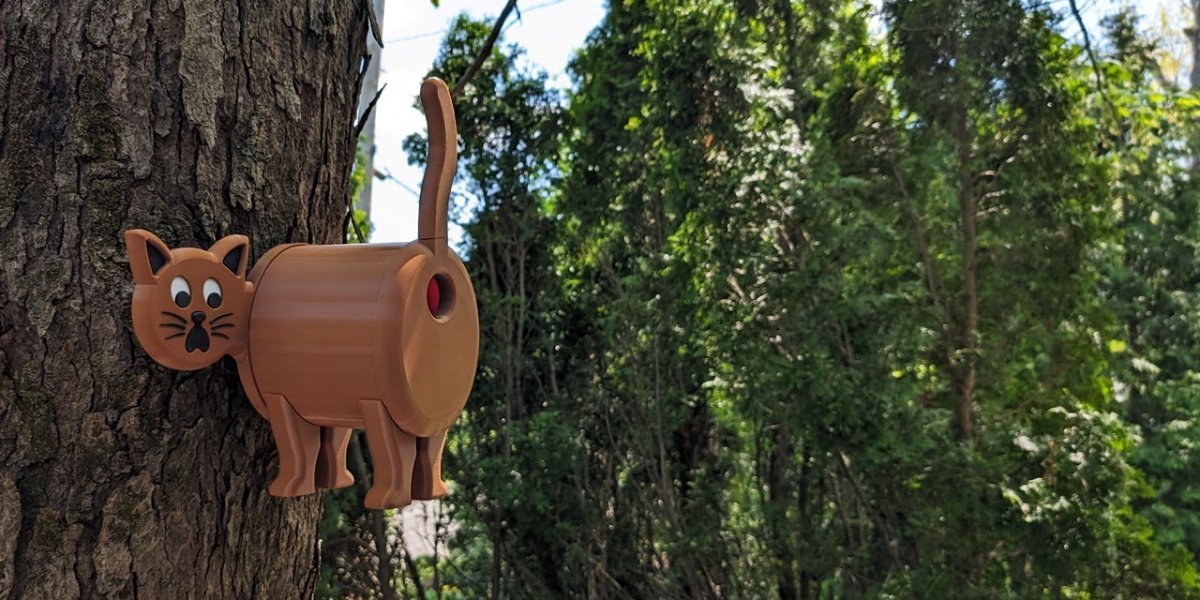Comical Cat Butthole Birdhouse – Funny Outdoor Birdhouse – Unique Gag Gift for Backyard, Porch, or Garden – Weather - Resistant Cat Birdhouse - Bird House - Custom Crafting Alliance, LLC