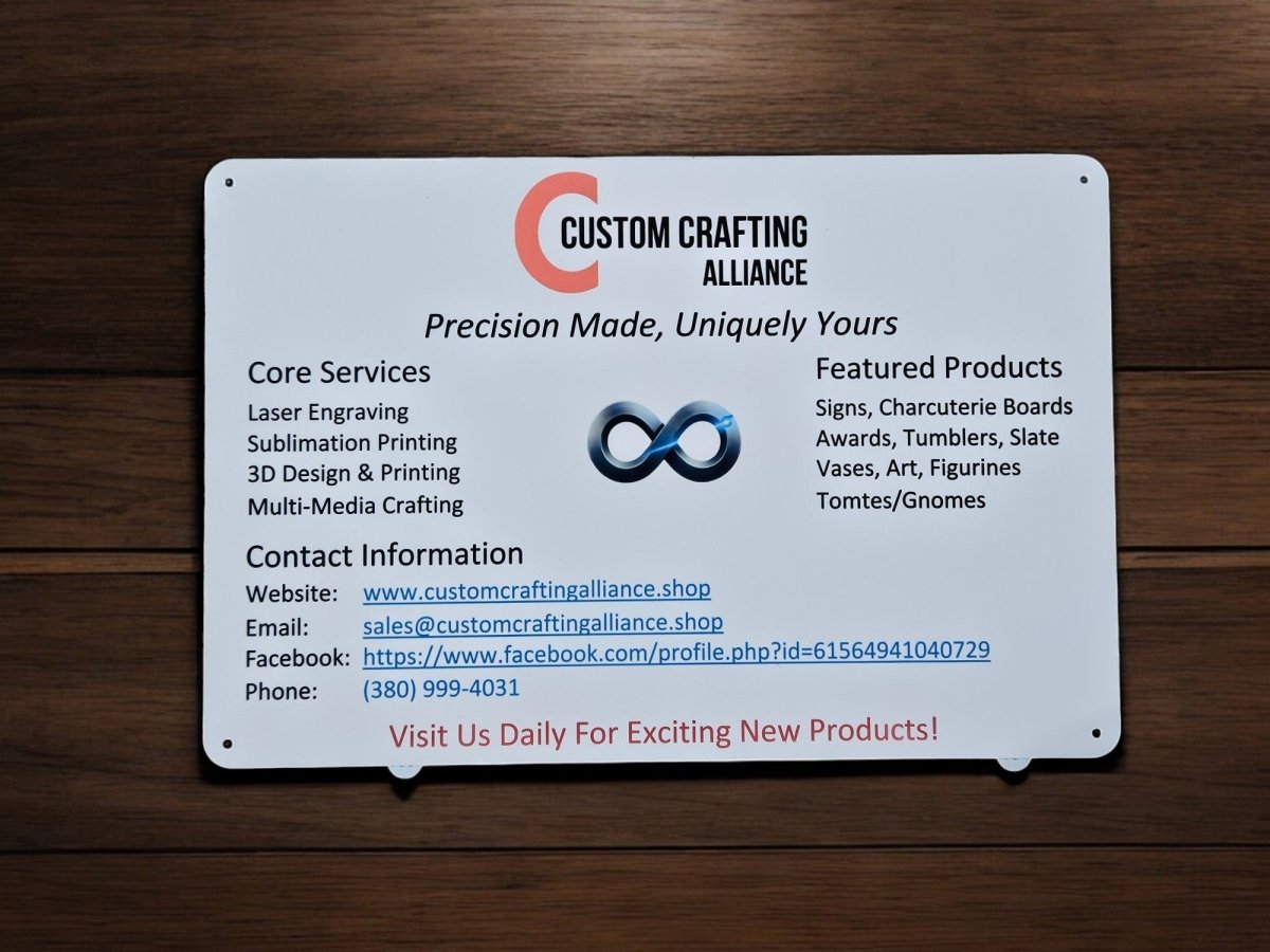 Custom 8×12 Full - Color Metal Sign – Personalized Business, Realtor, Bar, Restaurant, or Home Decor Display - Signs - Custom Crafting Alliance, LLC