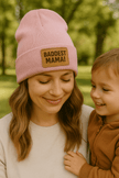 Custom Beanie with Laser - Engraved Leatherette Patch – Stylish & Warm Personalized Winter Accessory - Custom Crafting Alliance, LLC