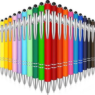 Custom Engraved 2 - in - 1 Stylus & Ballpoint Pen – Sleek Metal Design, Smooth Black Ink, Personalized Branding Gift - Pens - Custom Crafting Alliance, LLC
