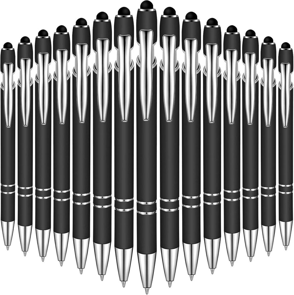 Custom Engraved 2 - in - 1 Stylus & Ballpoint Pen – Sleek Metal Design, Smooth Black Ink, Personalized Branding Gift - Pens - Custom Crafting Alliance, LLC