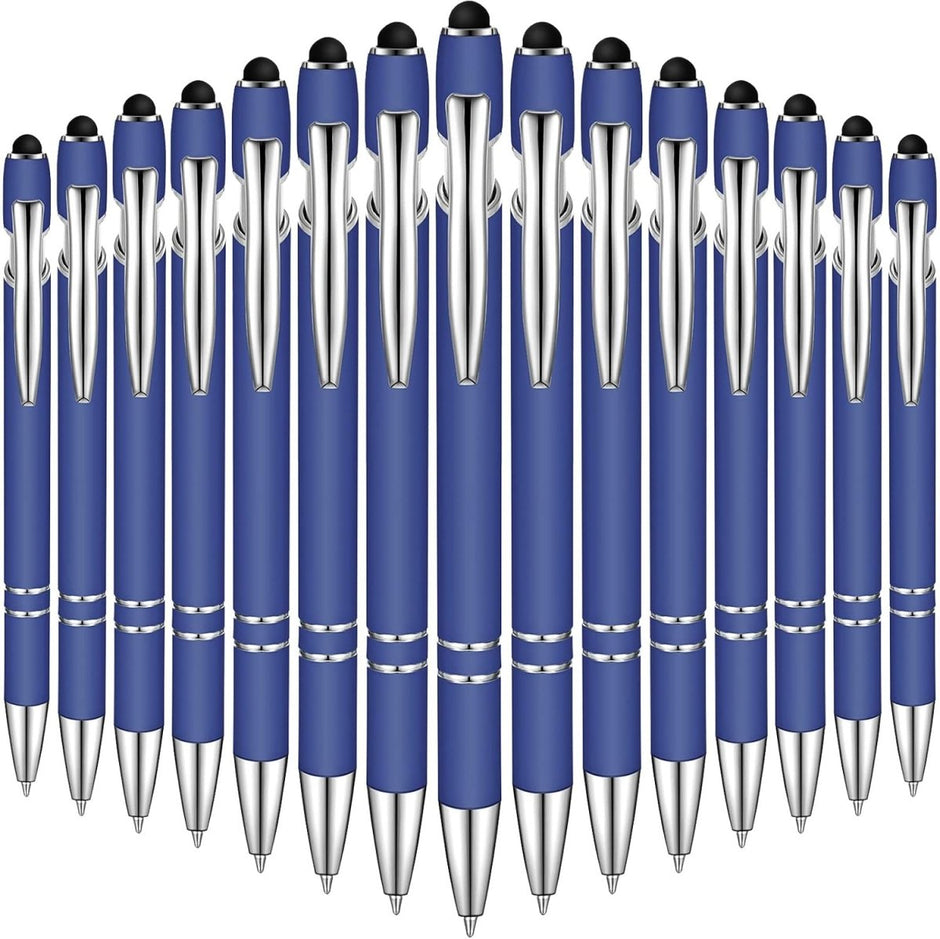 Custom Engraved 2 - in - 1 Stylus & Ballpoint Pen – Sleek Metal Design, Smooth Black Ink, Personalized Branding Gift - Pens - Custom Crafting Alliance, LLC