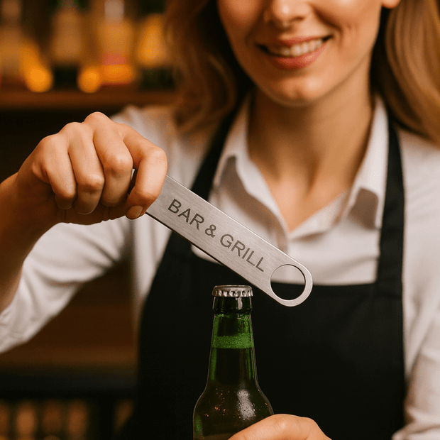 Custom Engraved Stainless Steel Bottle Opener – Professional Bar Blade - Cocktail Shakers & Tools - Custom Crafting Alliance, LLC