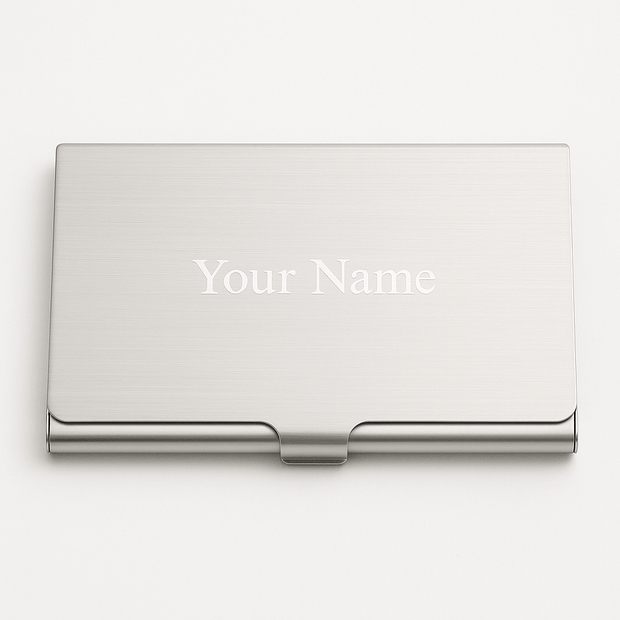 Custom Engraved Stainless Steel Card Holder – Slim Anti - Fingerprint Business & Credit Card Organizer - Custom Crafting Alliance, LLC