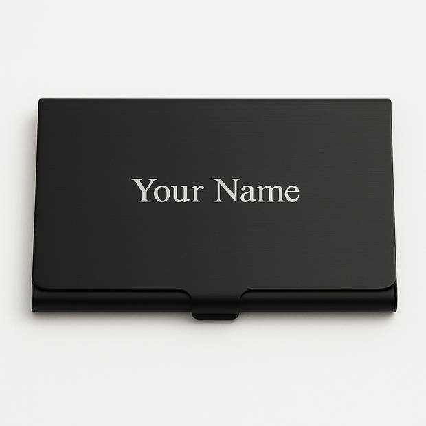 Custom Engraved Stainless Steel Card Holder – Slim Anti - Fingerprint Business & Credit Card Organizer - Custom Crafting Alliance, LLC