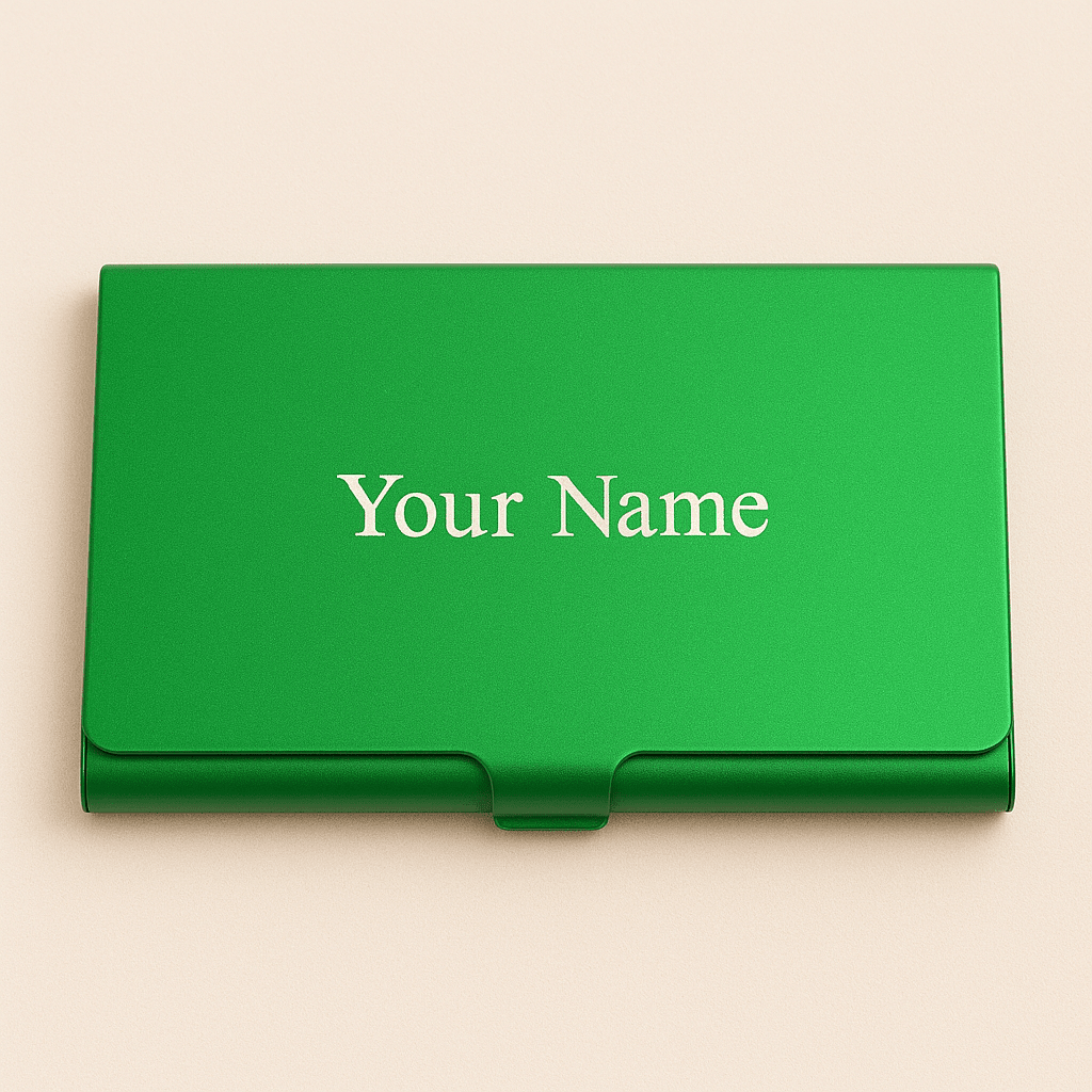 Custom Engraved Stainless Steel Card Holder – Slim Anti - Fingerprint Business & Credit Card Organizer - Business Card Holder - Custom Crafting Alliance, LLC