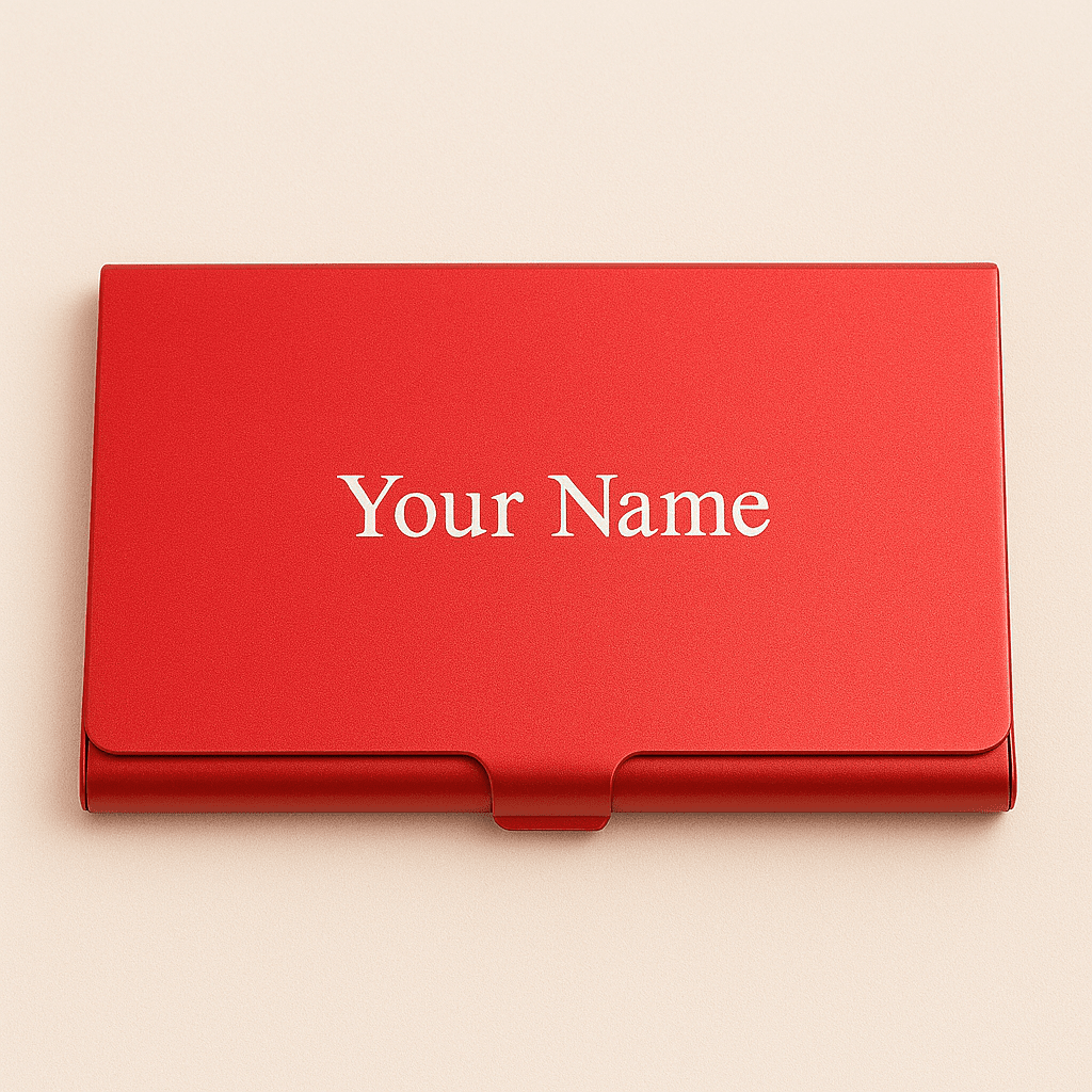 Custom Engraved Stainless Steel Card Holder – Slim Anti - Fingerprint Business & Credit Card Organizer - Business Card Holder - Custom Crafting Alliance, LLC