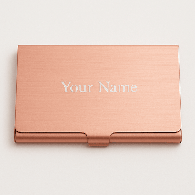 Custom Engraved Stainless Steel Card Holder – Slim Anti - Fingerprint Business & Credit Card Organizer - Business Card Holder - Custom Crafting Alliance, LLC
