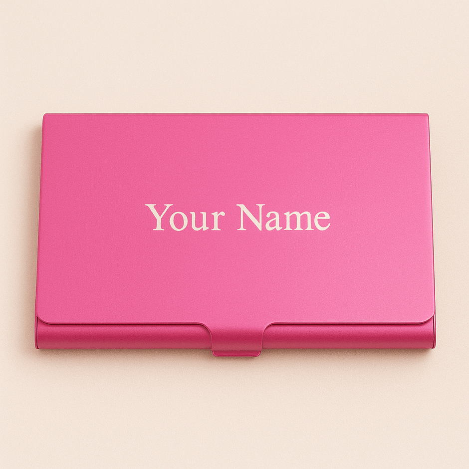 Custom Engraved Stainless Steel Card Holder – Slim Anti - Fingerprint Business & Credit Card Organizer - Business Card Holder - Custom Crafting Alliance, LLC
