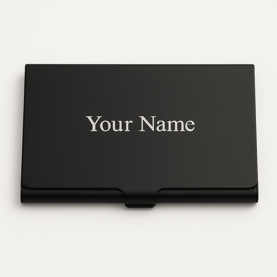 Custom Engraved Stainless Steel Card Holder – Slim Anti - Fingerprint Business & Credit Card Organizer - Business Card Holder - Custom Crafting Alliance, LLC