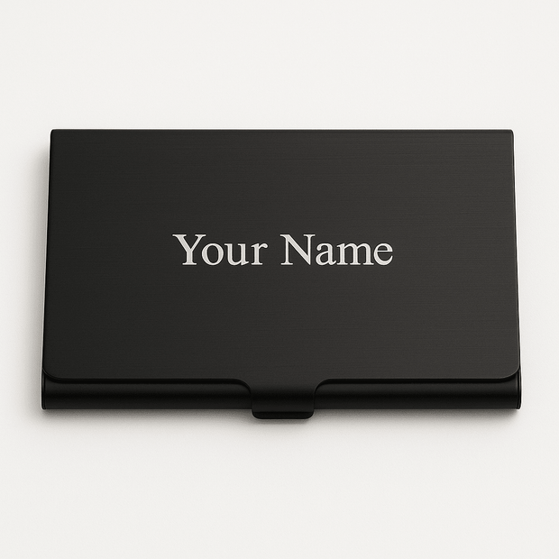 Custom Engraved Stainless Steel Card Holder – Slim Anti - Fingerprint Business & Credit Card Organizer - Business Card Holder - Custom Crafting Alliance, LLC
