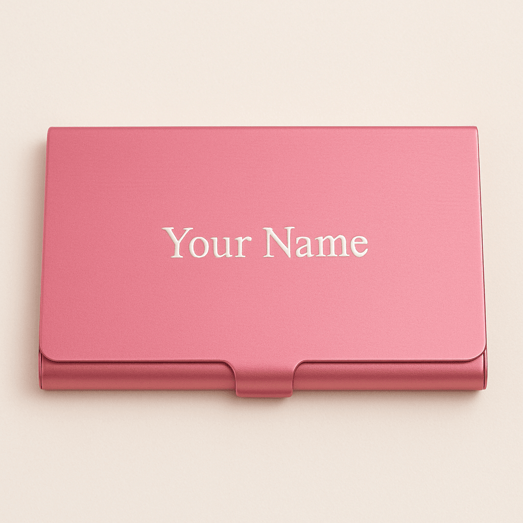 Custom Engraved Stainless Steel Card Holder – Slim Anti - Fingerprint Business & Credit Card Organizer - Business Card Holder - Custom Crafting Alliance, LLC