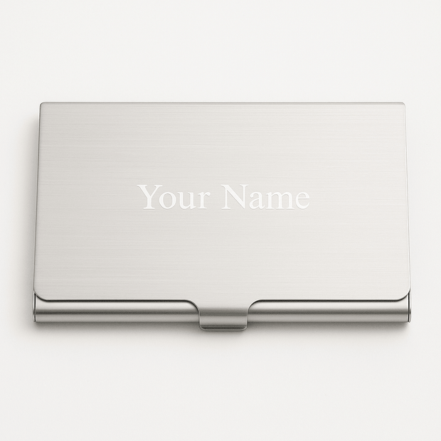 Custom Engraved Stainless Steel Card Holder – Slim Anti - Fingerprint Business & Credit Card Organizer - Business Card Holder - Custom Crafting Alliance, LLC