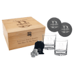 Custom Engraved Whiskey Gift Set – Red Alder Box with Glasses, Slate Coasters & Whiskey Stones - Custom Crafting Alliance, LLC