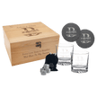 Custom Engraved Whiskey Gift Set – Red Alder Box with Glasses, Slate Coasters & Whiskey Stones - Barware - Custom Crafting Alliance, LLC