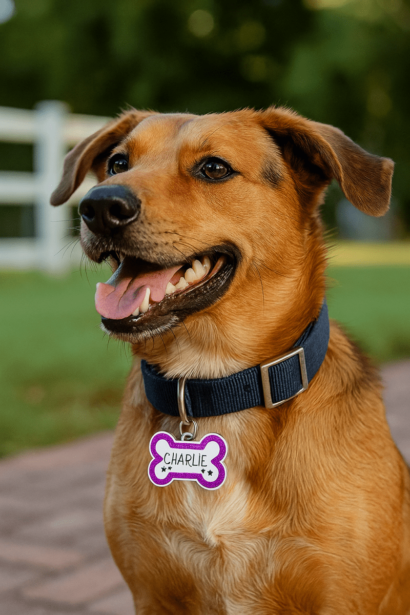 Custom Glitter Pet ID Tag – Personalized Dog or Cat Name Tag with Engraving – Fun Shapes & Colors – Lightweight, Durable Pet Safety Accessory - Pet - Custom Crafting Alliance, LLC