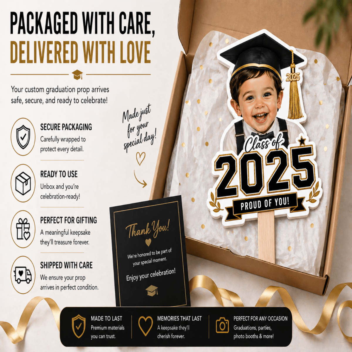 Custom Graduation Photo Prop – Then & Now Personalized Baby Photo Sign - Signs - Custom Crafting Alliance, LLC