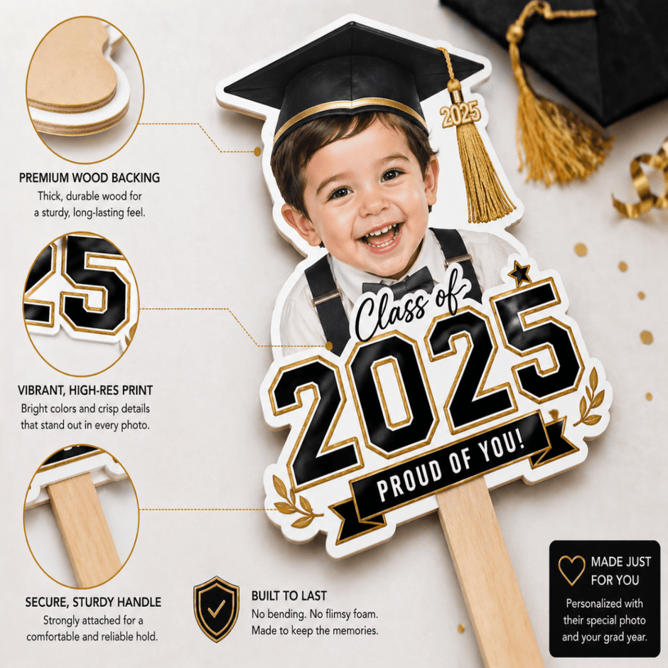 Custom Graduation Photo Prop – Then & Now Personalized Baby Photo Sign - Signs - Custom Crafting Alliance, LLC