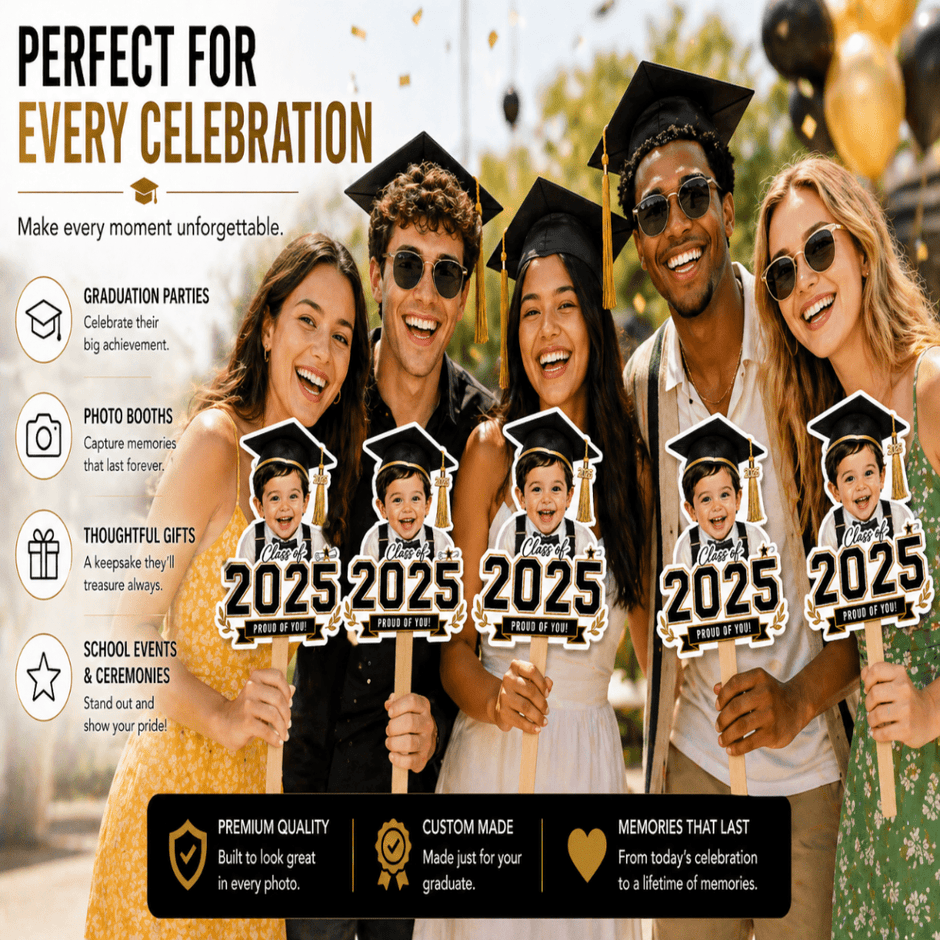 Custom Graduation Photo Prop – Then & Now Personalized Baby Photo Sign - Signs - Custom Crafting Alliance, LLC