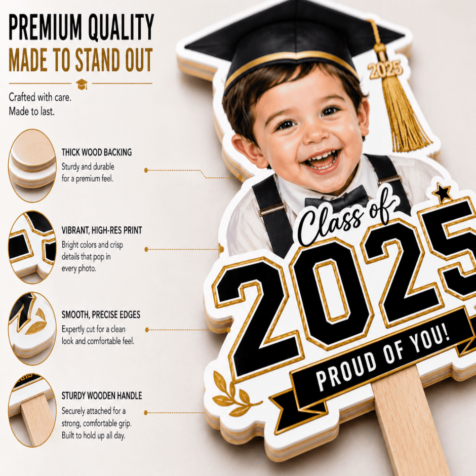 Custom Graduation Photo Prop – Then & Now Personalized Baby Photo Sign - Signs - Custom Crafting Alliance, LLC