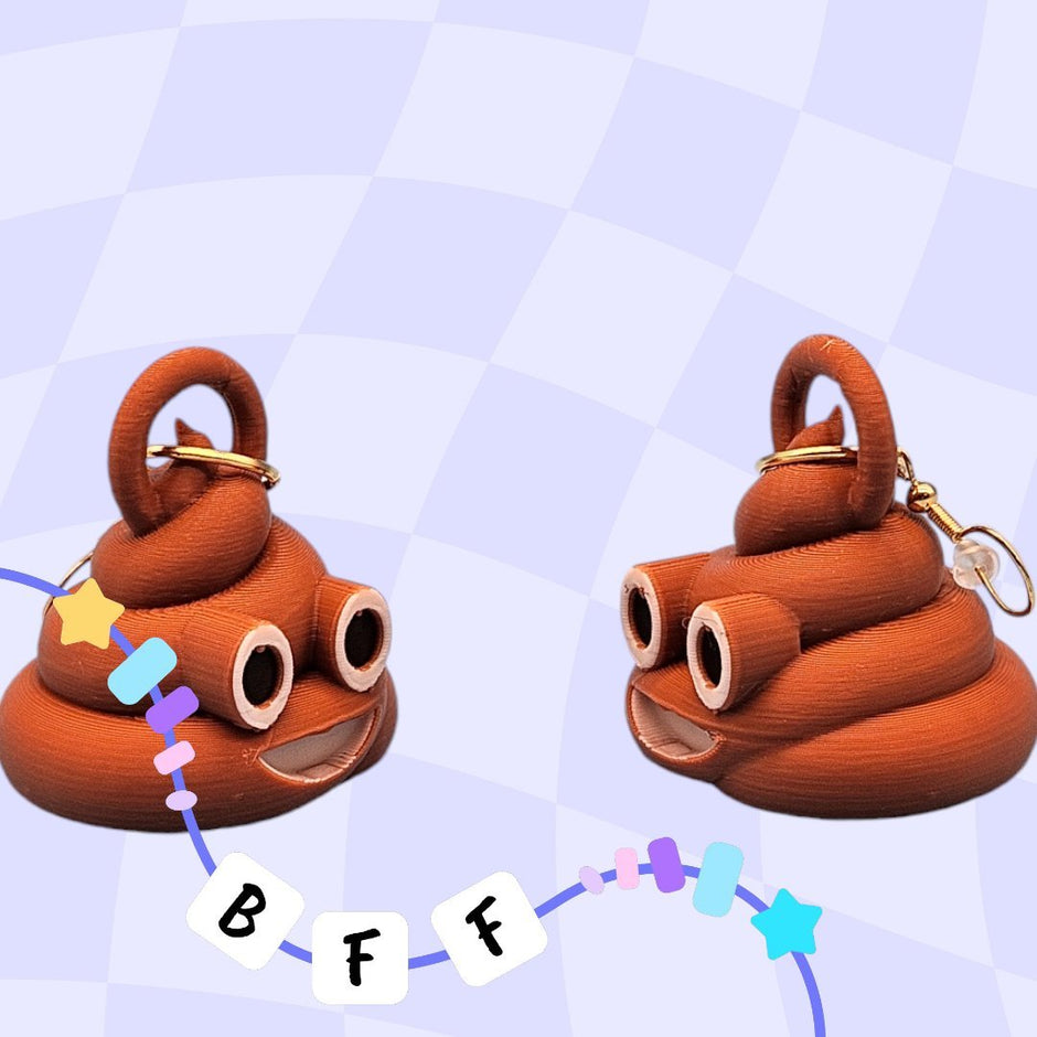 Cute Poop Emoji Earrings – Fun, Quirky, and Full of Personality! - Earrings - Custom Crafting Alliance, LLC