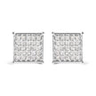 10K White Gold 3/4 Cttw Princess Diamond Composite Stud Earrings (I-J Color, I1-I2 Clarity)