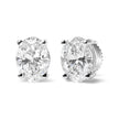 14K White Gold 2.0 Cttw Prong Set Lab Grown Oval Diamond Solitaire Stud Earring (F-G Color, VS1-VS2 Clarity)