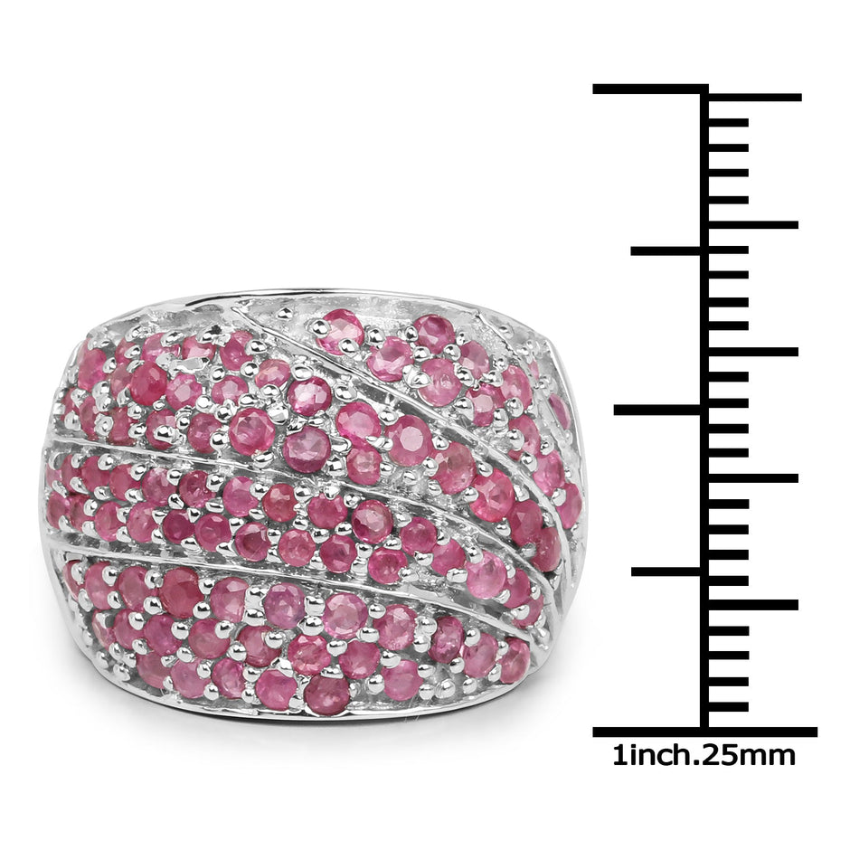2.97 Carat Genuine Ruby .925 Sterling Silver Ring