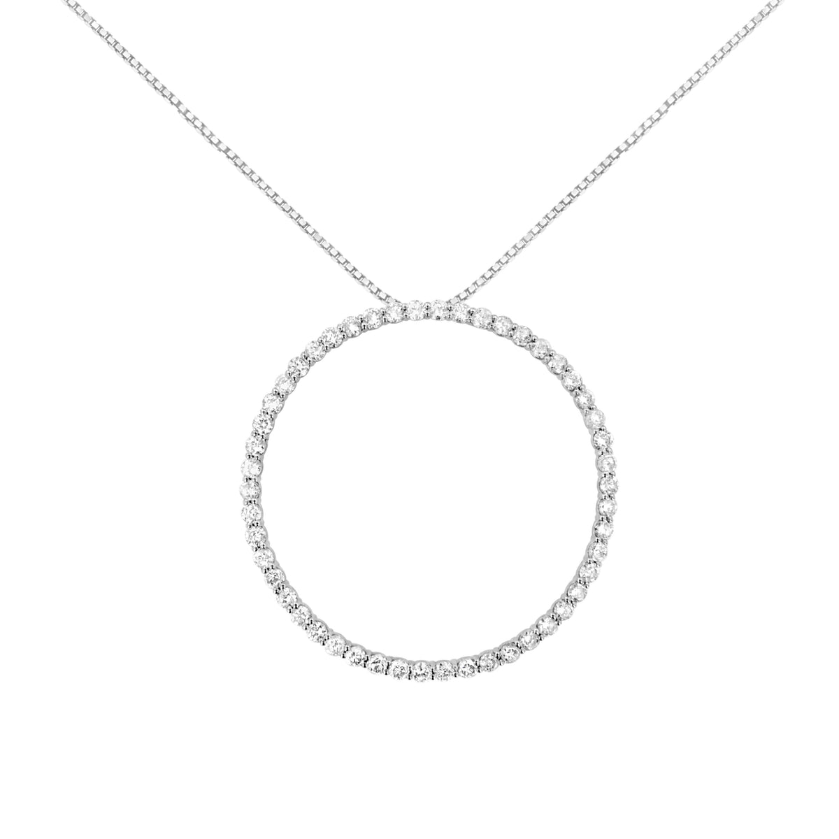 .925 Sterling Silver 4 cttw Prong Set, Round-Cut Diamond Open Circle Hoop 18