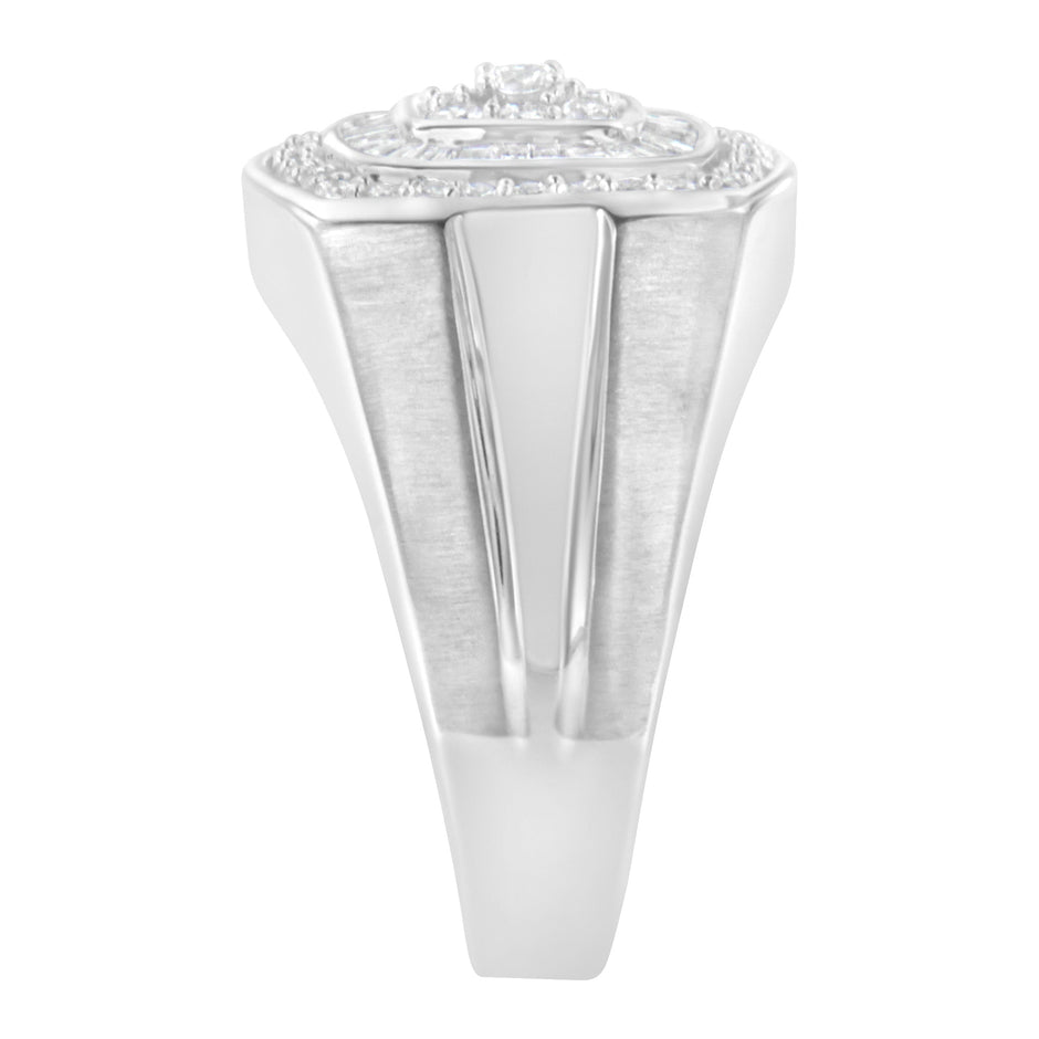 14K White Gold Men's 1 CTTW Diamond Band Ring