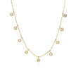 14k Yellow Gold Necklace with Round Diamond Charms