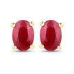 1.04 Carat Genuine Ruby 14K Yellow Gold Earrings