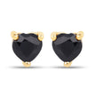 0.70 Carat Genuine Black Sapphire 14K Yellow Gold Earrings