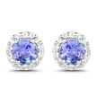 3.77 Carat Genuine Tanzanite and White Topaz .925 Sterling Silver 3 Piece Jewelry Set (Ring, Earrings, and Pendant w/ Chain)