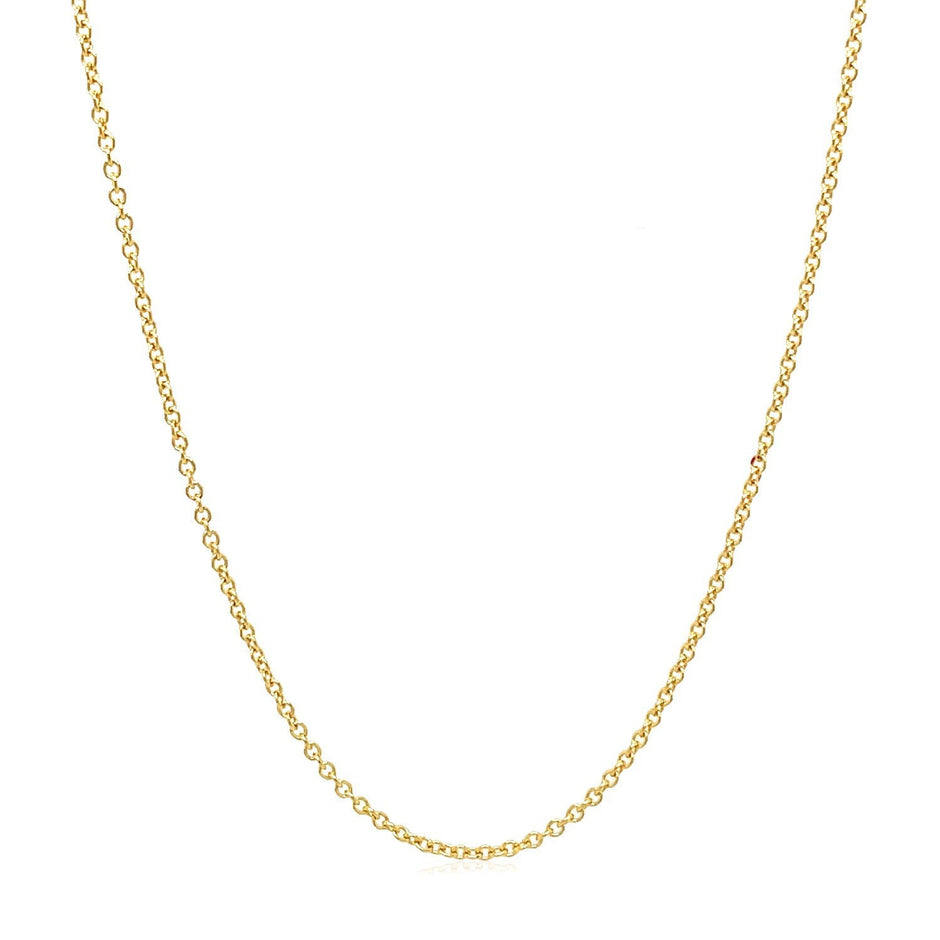 14k Yellow Gold Round Cable Link Chain 1.3mm