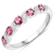 0.64 Carat Genuine Pink Tourmaline and White Topaz .925 Sterling Silver Ring