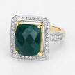 5.18 Carat Dyed Emerald and White Topaz .925 Sterling Silver Ring