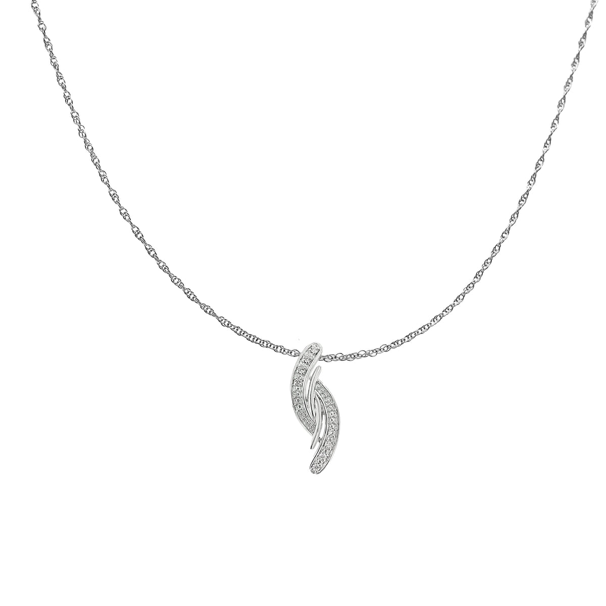 .925 Sterling Silver Diamond Accent Bypass Curve 18