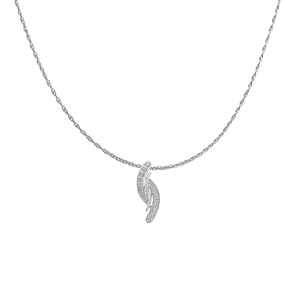 .925 Sterling Silver Diamond Accent Bypass Curve 18