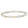 14K Yellow and White Gold 2.0 Cttw Princess Cut Diamond Tapered and Equal Sign Link Bracelet (G-H Color, SI1-SI2 Clarity) - 7
