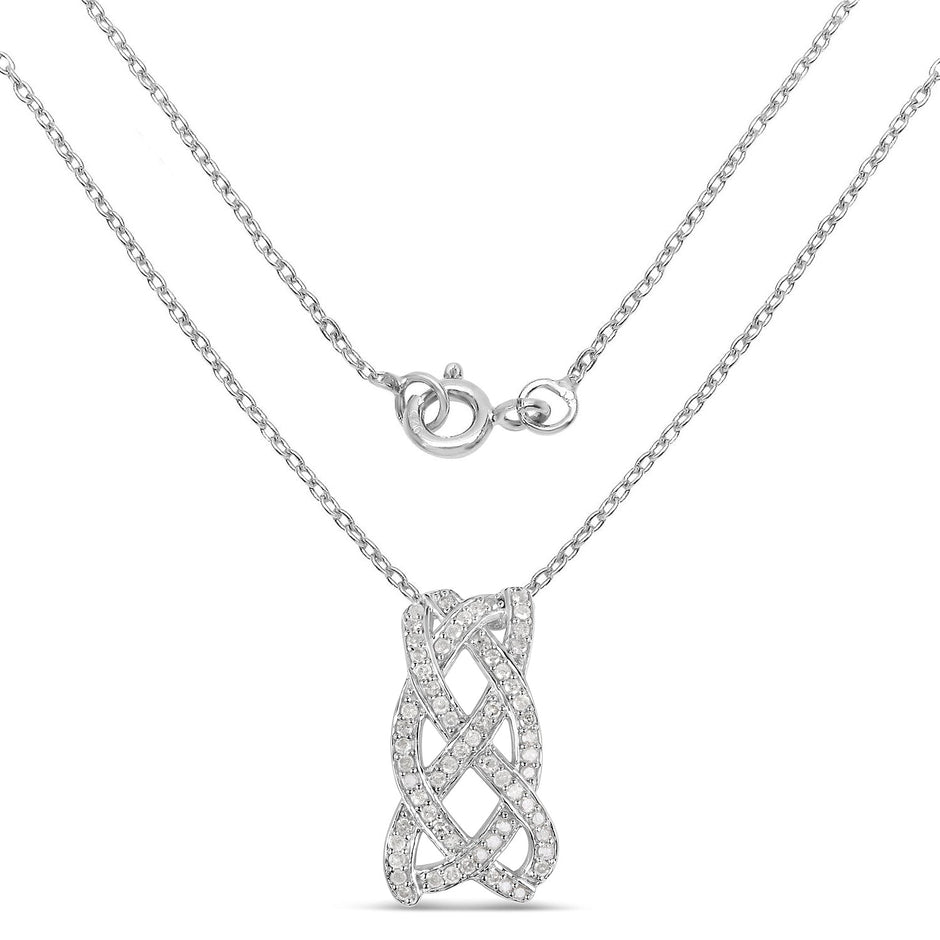 0.54 Carat Genuine White Diamond .925 Sterling Silver Pendant