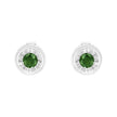 .925 Sterling Silver 1/4 Cttw Round Brilliant-Cut Green Diamond Miracle-Set Stud Earrings (Fancy Color-Enhanced, I1-I2 Clarity)