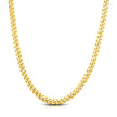 7.0mm 14k Yellow Gold Classic Miami Cuban Solid Chain