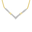 14K Yellow and White Gold 2.0 Cttw Princess Cut Diamond Flared and X-Station V Shaped 18â€ Franco Chain Statement Necklace (H-I Color, SI2-I1 Clarity)