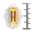 9.13 Carat Genuine Citrine & White Topaz .925 Sterling Silver Ring