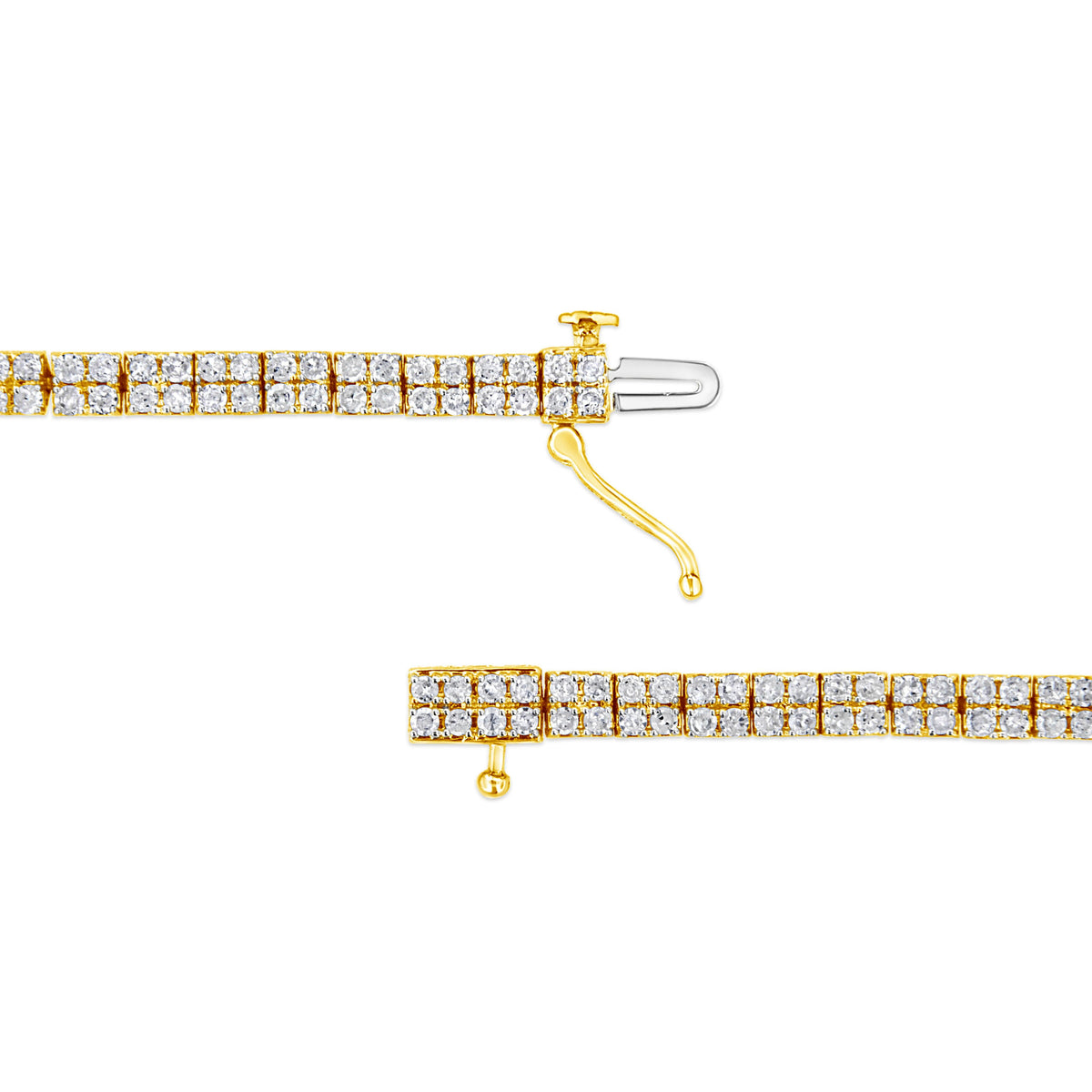 14K Yellow Gold Plated .925 Sterling Silver 3.0 Cttw Diamond Link Bracelet (K-L Color, I2-I3 Clarity) - 7.25