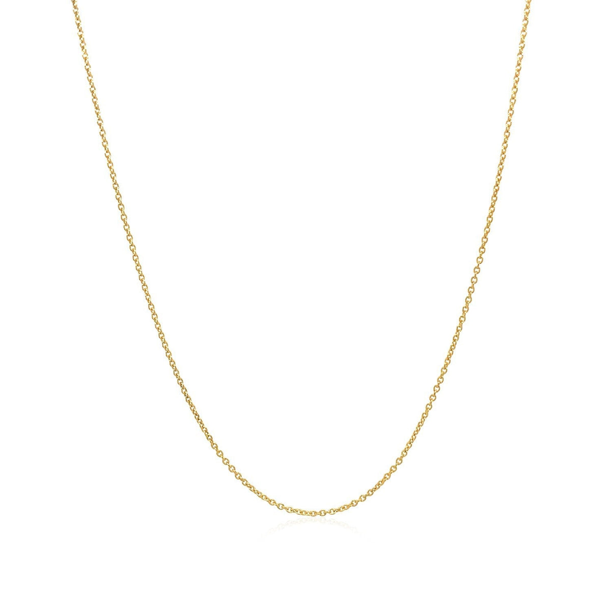 14k Yellow Gold Oval Cable Link Chain 0.6mm
